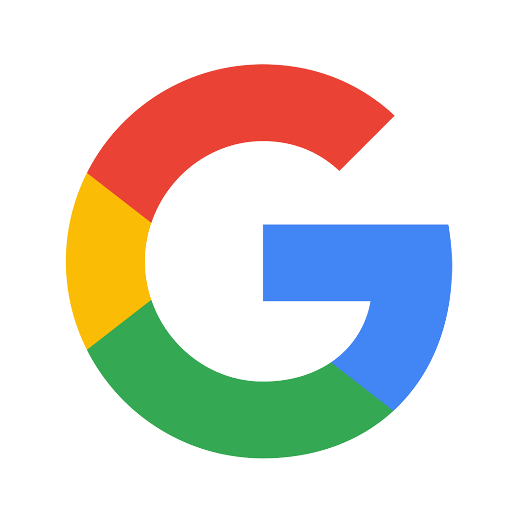 Google G logga i röd, gul, grön och blå. 
